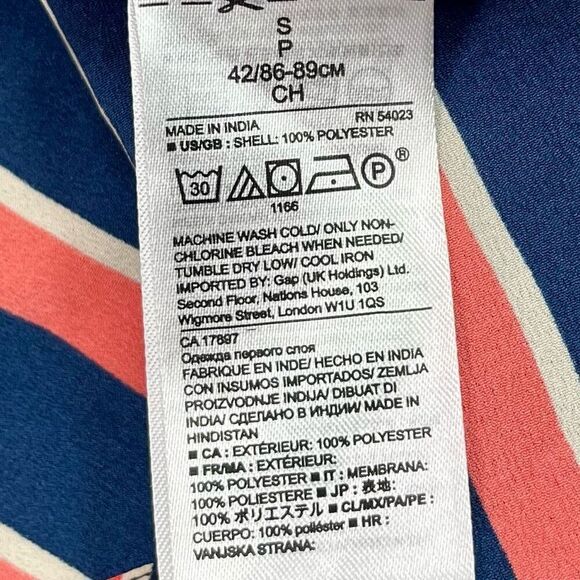 New! NWT Banana Republic Women's Off Shoulder Peplum Red Navy Striped Blouse Sma - Picture 7 of 11